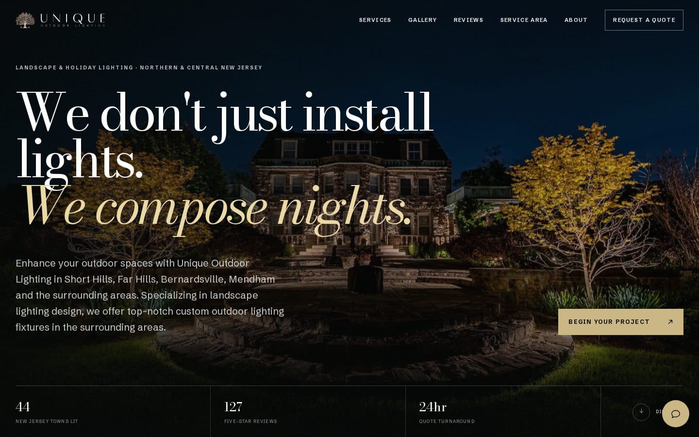 Unique Outdoor Lighting homepage